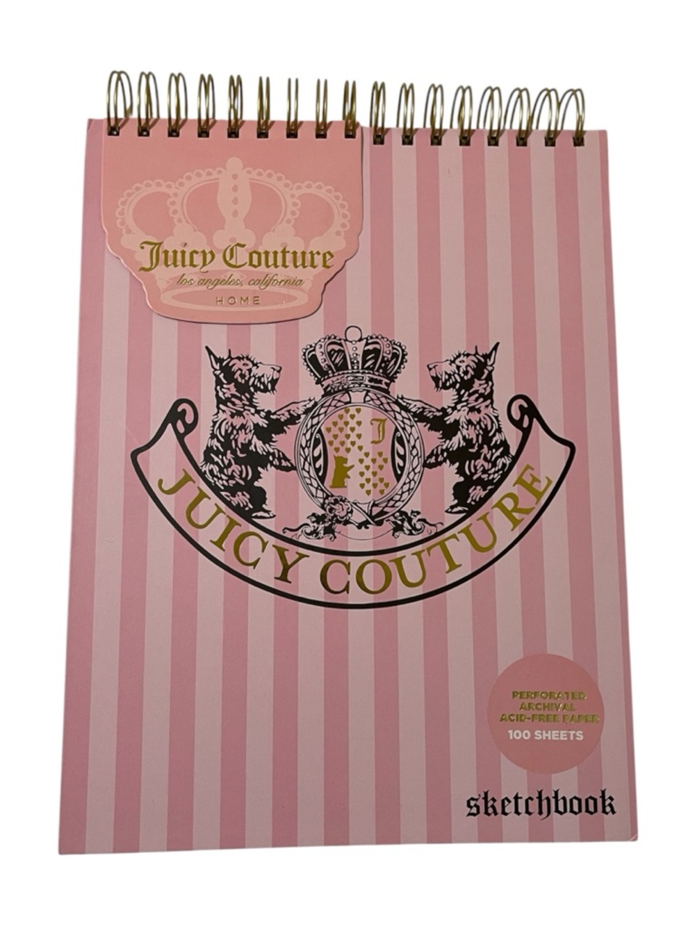 Juicy Couture Pink with Stripes and Scotties Sketchbook - NWT **